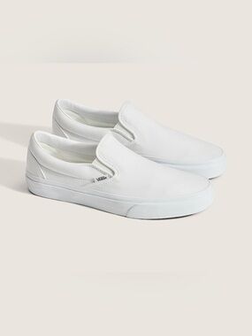 Vans Unisex Slip-On Canvas Shoes in White Mens 6.5 Women’s 8